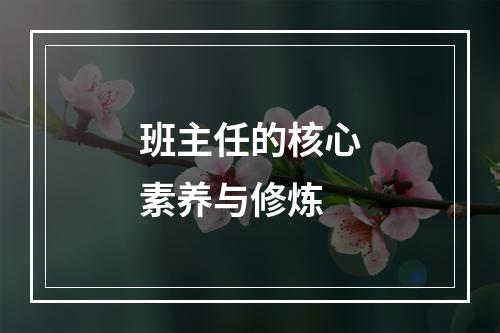 班主任的核心素养与修炼