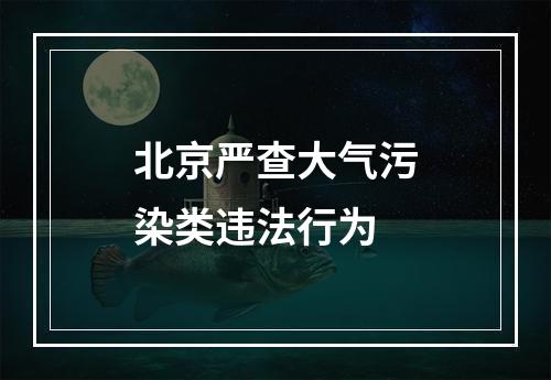 北京严查大气污染类违法行为