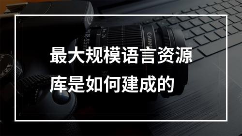 最大规模语言资源库是如何建成的