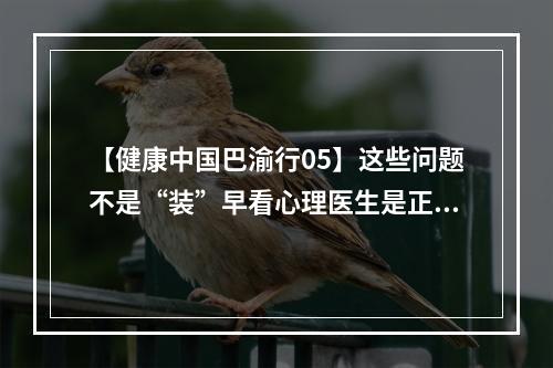 【健康中国巴渝行05】这些问题不是“装”早看心理医生是正道