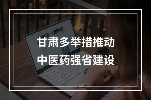 甘肃多举措推动中医药强省建设