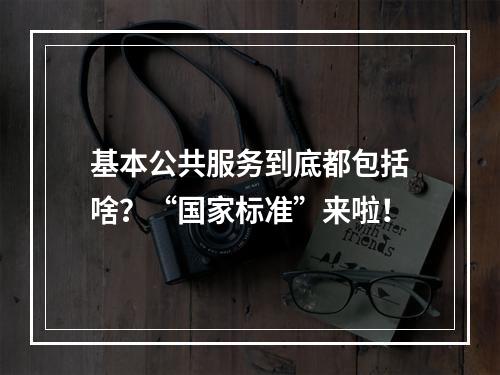 基本公共服务到底都包括啥？“国家标准”来啦！