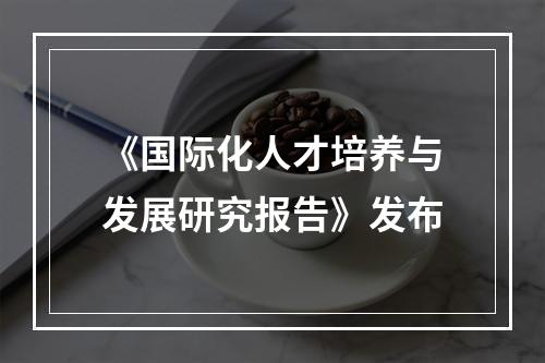 《国际化人才培养与发展研究报告》发布