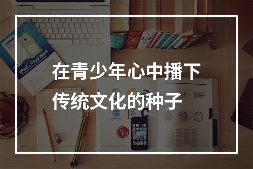 在青少年心中播下传统文化的种子