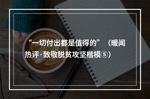 “一切付出都是值得的”（暖闻热评·致敬脱贫攻坚楷模⑤）