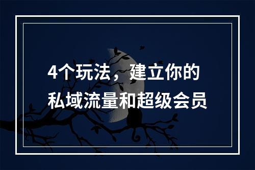 4个玩法，建立你的私域流量和超级会员