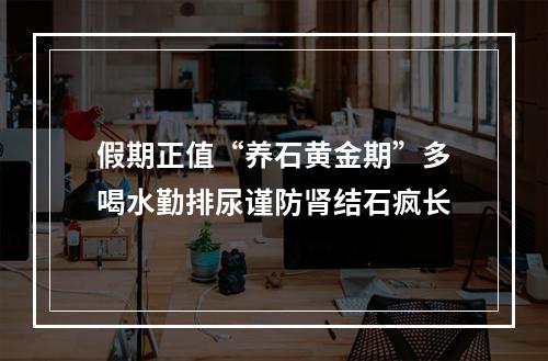 假期正值“养石黄金期”多喝水勤排尿谨防肾结石疯长