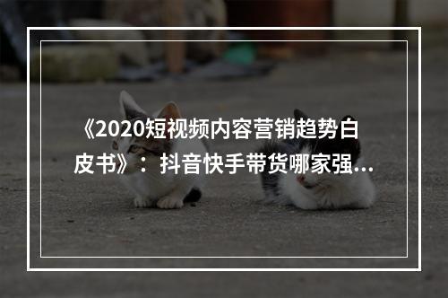 《2020短视频内容营销趋势白皮书》：抖音快手带货哪家强？