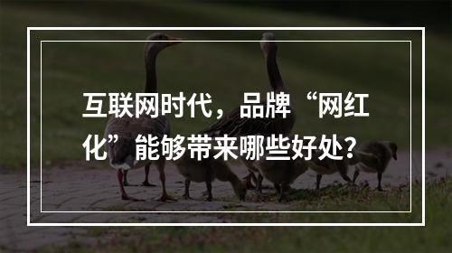 互联网时代，品牌“网红化”能够带来哪些好处？