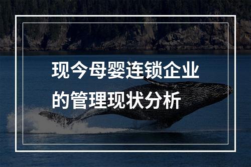 现今母婴连锁企业的管理现状分析