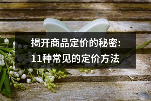 揭开商品定价的秘密:11种常见的定价方法