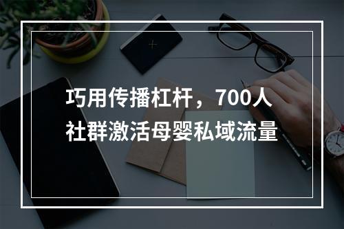 巧用传播杠杆，700人社群激活母婴私域流量