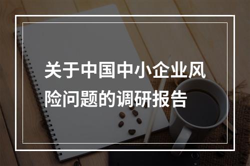 关于中国中小企业风险问题的调研报告