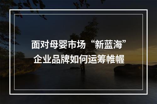 面对母婴市场“新蓝海” 企业品牌如何运筹帷幄