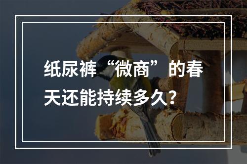 纸尿裤“微商”的春天还能持续多久？