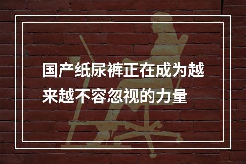 国产纸尿裤正在成为越来越不容忽视的力量