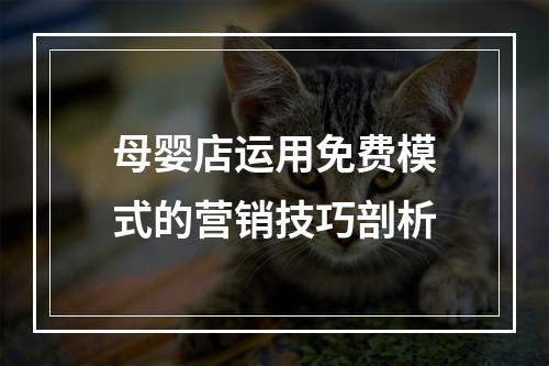 母婴店运用免费模式的营销技巧剖析