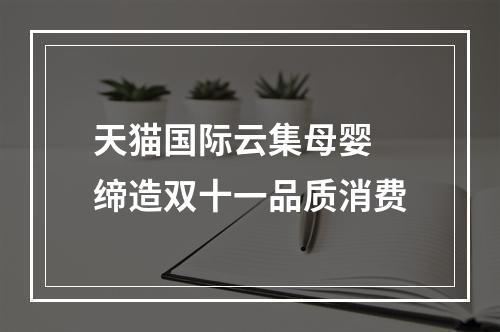 天猫国际云集母婴 缔造双十一品质消费