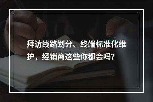 拜访线路划分、终端标准化维护，经销商这些你都会吗？