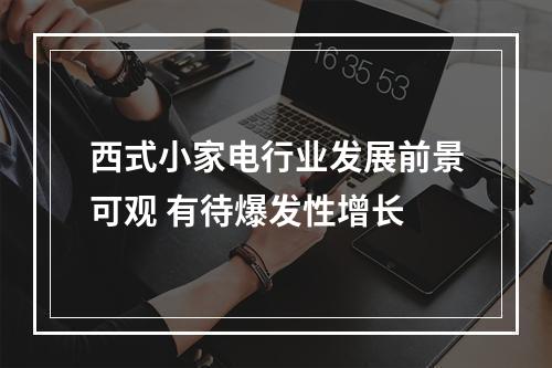 西式小家电行业发展前景可观 有待爆发性增长