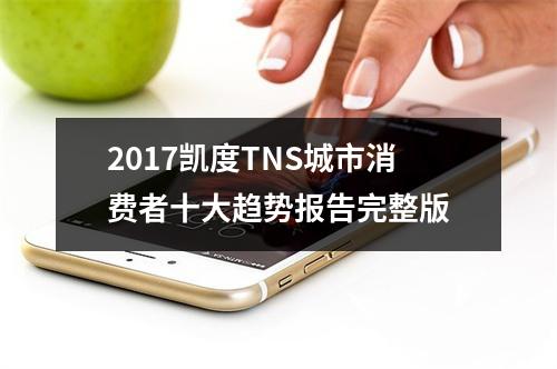 2017凯度TNS城市消费者十大趋势报告完整版