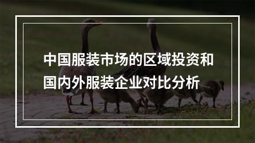 中国服装市场的区域投资和国内外服装企业对比分析