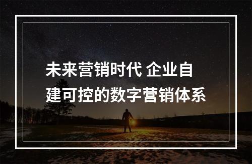 未来营销时代 企业自建可控的数字营销体系