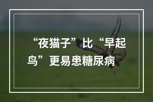 “夜猫子”比“早起鸟”更易患糖尿病