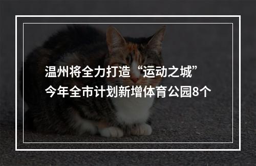 温州将全力打造“运动之城” 今年全市计划新增体育公园8个