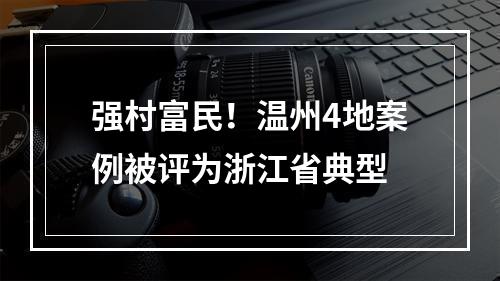 强村富民！温州4地案例被评为浙江省典型