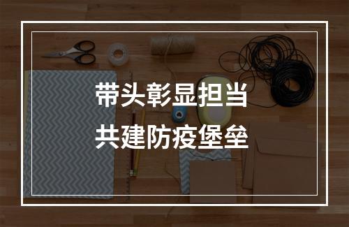 带头彰显担当 共建防疫堡垒