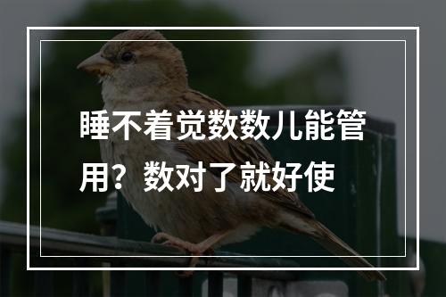 睡不着觉数数儿能管用？数对了就好使