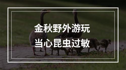 金秋野外游玩 当心昆虫过敏