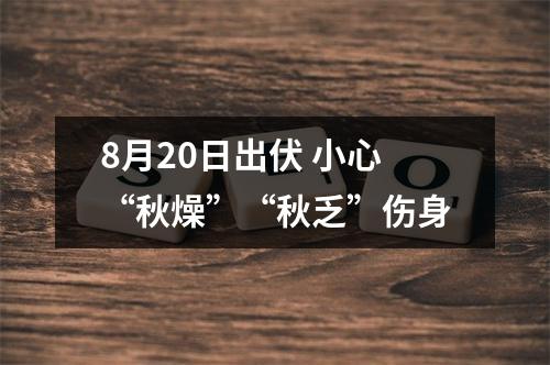 8月20日出伏 小心“秋燥”“秋乏”伤身