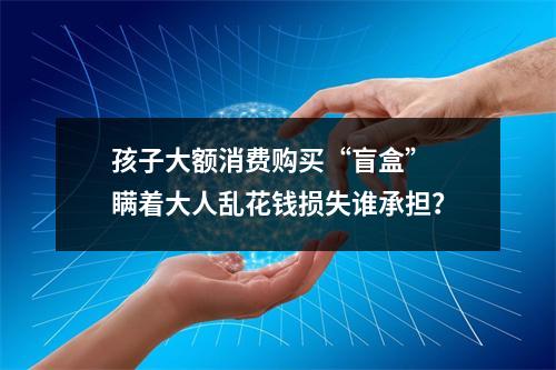 孩子大额消费购买“盲盒” 瞒着大人乱花钱损失谁承担？